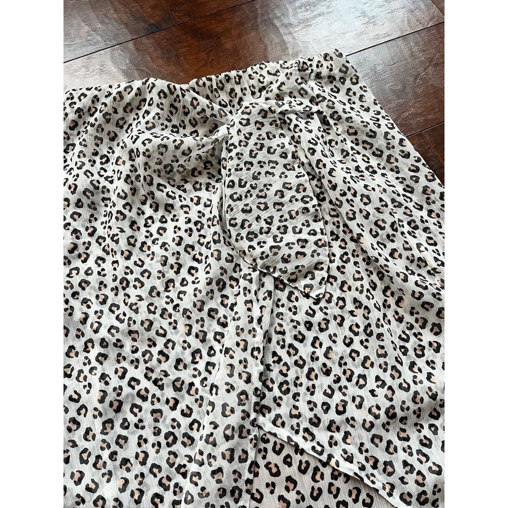 NWT Abercrombie And Fitch Sheet Cheetah Print Pull On High Low Skirt Size XS - Picture 2 of 8